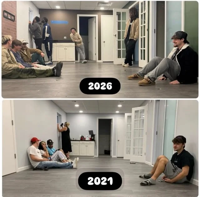 Dumblit studio group photographed in 2026 and 2020